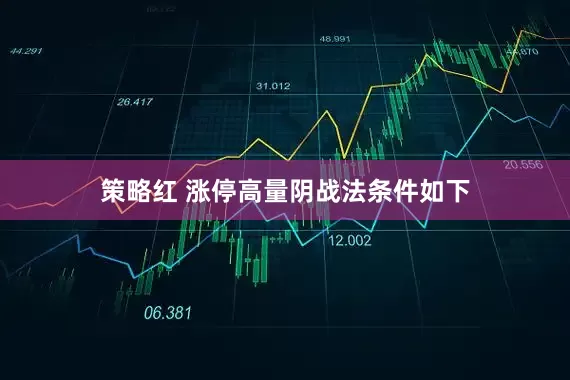 策略红 涨停高量阴战法条件如下